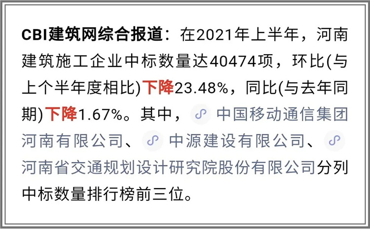 中州建設(shè)有限公司2021年上半年進入全省建筑施工企業(yè)中標(biāo)100強
